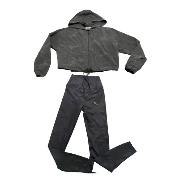 Lanston Sports Women yoga leggings sports fitness pants Black/Gray Camo  XS - Picture 6 of 9